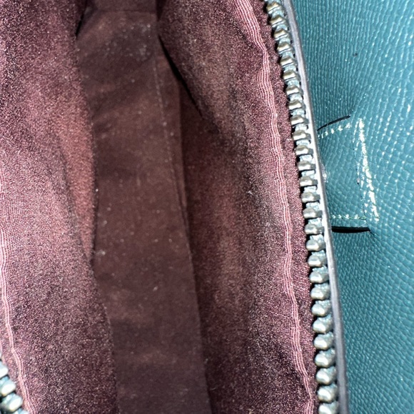 Dark green leather Coach pocketbook EUC - Picture 5 of 8